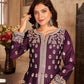 Anaita Purple Embroidered Art Silk Anarkali Suit