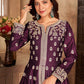 Myra Wine Art Silk Embroidered Anarkali Suit | Swadesiicart