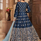 Myra Navy Blue Art Silk Embroidered Anarkali Suit | Swadesiicart