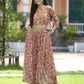 Juniper Fuchsia Chiffon Casual Wear Printed Flared Jumpsuit - Swadesiicart