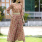 Juniper Fuchsia Chiffon Casual Wear Printed Flared Jumpsuit - Swadesiicart