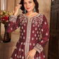 Myra Red Art Silk Embroidered Anarkali Suit | Swadesiicart