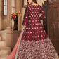 Myra Red Art Silk Embroidered Anarkali Suit | Swadesiicart