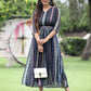 Juniper Black Multi Chiffon Festive Printed Flared Jump Suit For Women - Swadesiicart