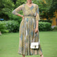 Juniper Green Multi Chiffon Festive Printed Flared Jump Suit For Women - Swadesiicart