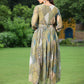 Juniper Green Multi Chiffon Festive Printed Flared Jump Suit For Women - Swadesiicart