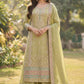 Anaita Green Chinon Suit with Embroidery & Sequence Work
