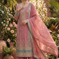 Anaita Pink Chinon Suit with Embroidery & Sequence Work