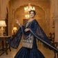 Anaita Navy Chinon Stitched Sharara Suit with Embroidery & Sequence Work