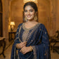 Anaita Navy Chinon Stitched Sharara Suit with Embroidery & Sequence Work