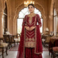 Anaita Maroon Chinon Stitched Sharara Suit with Embroidery & Sequence Work