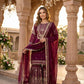 Anaita Maroon Georgette Stitched Suit With Embroidery & Sequence Work