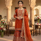 Anaita Orange Georgette Stitched Suit With Embroidery & Sequence Work