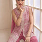 Anaita Pink Georgette Stitched Palazzo Suit with Embroidery & Sequence Work