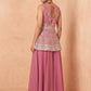 Anaita Pink Georgette Stitched Palazzo Suit with Embroidery & Sequence Work