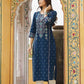 Juniper Blue Rayon Festive Printed Straight Kurta For Women | Swadesiicart