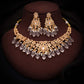 Tehzeeb Creations Gold-Polished White Colour Necklace With Stud - Swadesiicart