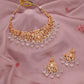 Tehzeeb Creations Gold-Polished White Colour Necklace With Stud - Swadesiicart