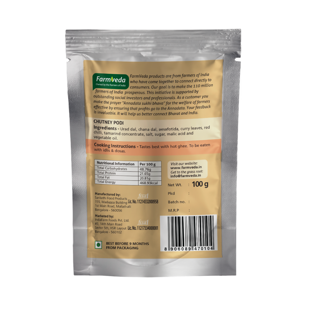 Farmveda Ready to Eat- Chutney Podi - Swadesiicart
