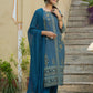 Juniper Indigo Rayon Festive Printed Straight Skd For Women | Swadesiicart