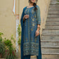 Juniper Indigo Rayon Festive Printed Straight Skd For Women | Swadesiicart