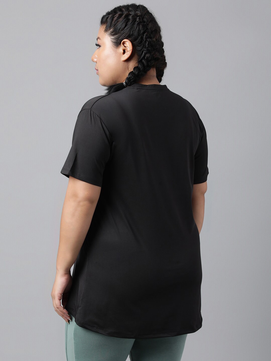 MKH Plus Size Typography Printed Dri-FIT Relaxed Fit Drop-Shoulder Sleeves Gym T-shirt - Swadesiicart