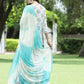 Juniper Skyblue Muslin Festive Wear Mirror Work Straight Kurta Sharara Dupatta Set | Swadesiicart