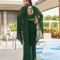 Tikhi Imli Green Gotta Patti Saree With Pleated cape | Swadesiicart