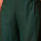 InWeave Pine Green Lurex Flared V Neck Kurta Palazzo Set - Swadesiicart