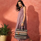 InWeave Mauve Lurex Short Palazzo Kurta Set - Swadesiicart