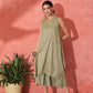 InWeave Olive Lurex Short Palazzo Kurta Set - Swadesiicart