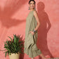 InWeave Olive Lurex Short Palazzo Kurta Set - Swadesiicart