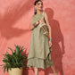 InWeave Olive Lurex Short Palazzo Kurta Set - Swadesiicart