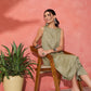 InWeave Olive Lurex Short Palazzo Kurta Set - Swadesiicart