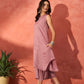 InWeave Wine Lurex Short Palazzo Kurta Set - Swadesiicart