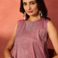 InWeave Wine Lurex Short Palazzo Kurta Set - Swadesiicart