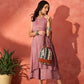 InWeave Wine Lurex Short Palazzo Kurta Set - Swadesiicart
