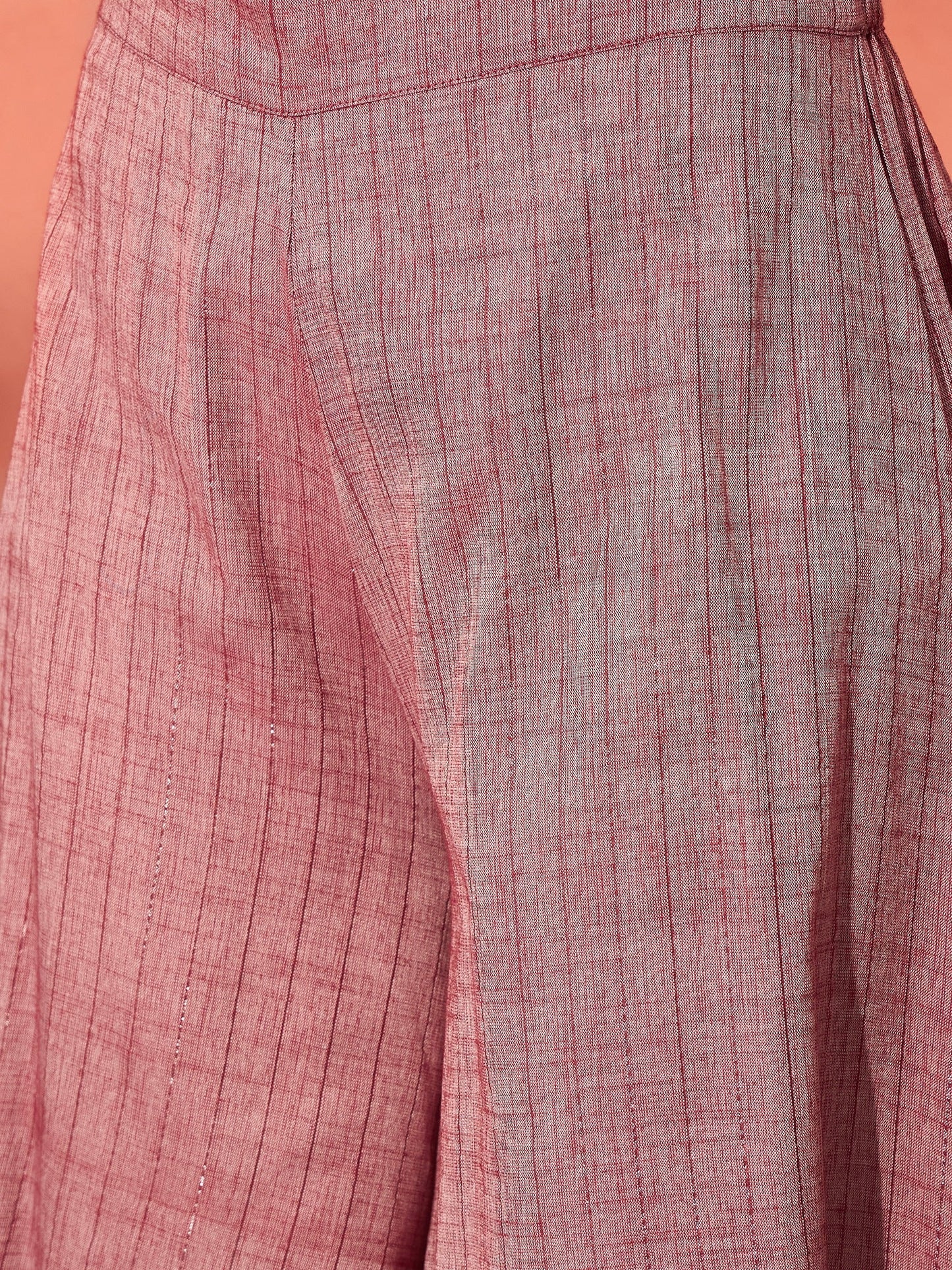 InWeave Wine Lurex Short Palazzo Kurta Set - Swadesiicart