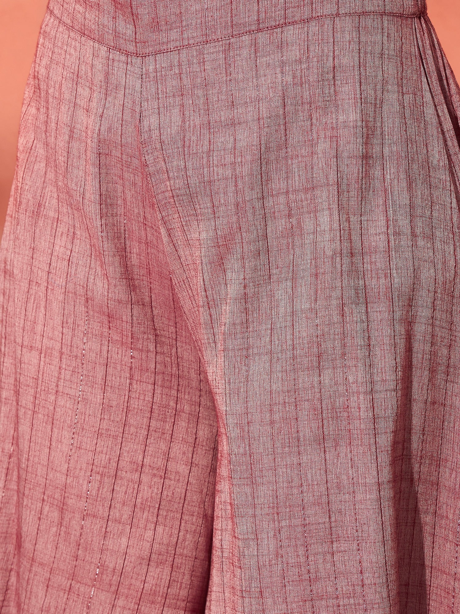 InWeave Wine Lurex Short Palazzo Kurta Set - Swadesiicart