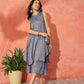 InWeave Blue Lurex Short Palazzo Kurta Set - Swadesiicart