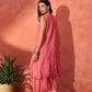 InWeave Red Lurex Short Palazzo Kurta Set - Swadesiicart