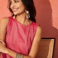 InWeave Red Lurex Short Palazzo Kurta Set - Swadesiicart