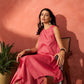InWeave Red Lurex Short Palazzo Kurta Set - Swadesiicart