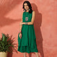 InWeave Forest Green Short Kurta Palazzo Set - Swadesiicart