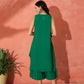 InWeave Forest Green Short Kurta Palazzo Set - Swadesiicart