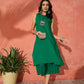 InWeave Forest Green Short Kurta Palazzo Set - Swadesiicart