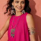 InWeave Fuchsia Short Kurta Palazzo Set - Swadesiicart