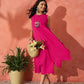 InWeave Fuchsia Short Kurta Palazzo Set - Swadesiicart