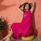 InWeave Fuchsia Short Kurta Palazzo Set - Swadesiicart