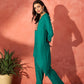 InWeave Teal Triangle Patch Kurta Set - Swadesiicart
